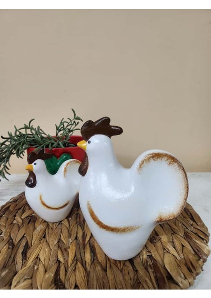 2' Li Büyük ve Küçük Tavuk Biblo Seti Mutfak Dekoratif Biblo modelleri