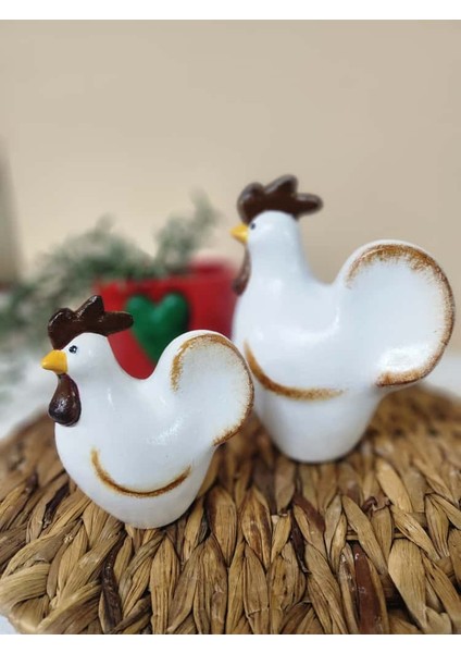 2' Li Büyük ve Küçük Tavuk Biblo Seti Mutfak Dekoratif Biblo fırsatları