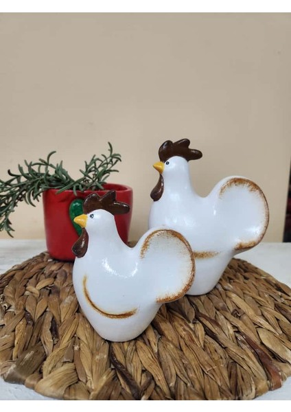 2' Li Büyük ve Küçük Tavuk Biblo Seti Mutfak Dekoratif Biblo indirimleri