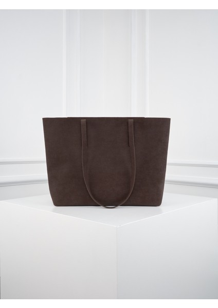 Lune Kadın Nubuk Su Geçirmez Büyük Boy Geniş Hacimli El ve Omuz Çantası Kahverengi fiyatları