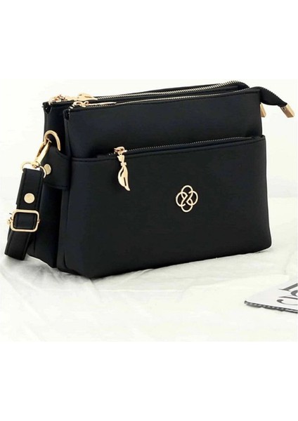 Kadın Gold Detaylı Minimal 3 Bölmeli El ve Omuz Çantası fiyatları