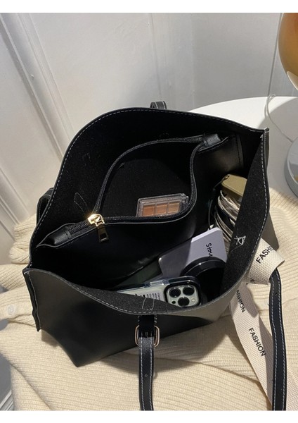 Mona Fiyonk Detaylı Hafif Büyük Boy Kadın El ve Omuz Çantası Siyah fırsatları