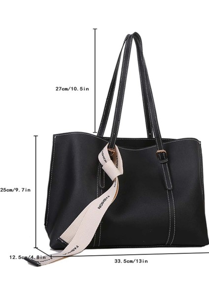 Mona Fiyonk Detaylı Hafif Büyük Boy Kadın El ve Omuz Çantası Siyah