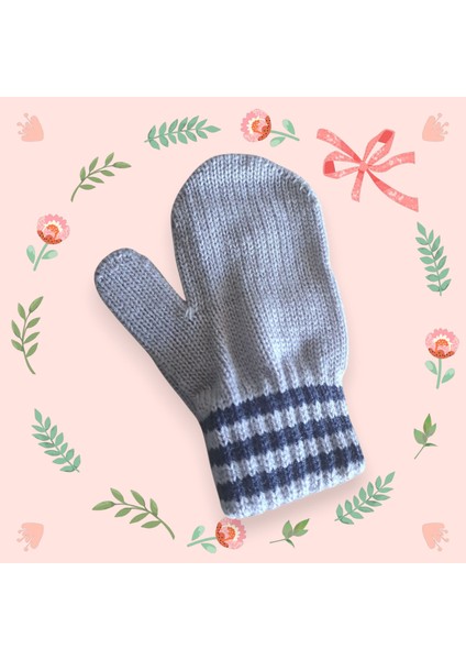 Parmaksız Erkek Bebe Eldiveni Gri Örgü Eldiven 0-3 Yaş modelleri