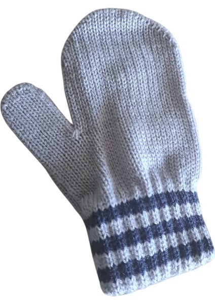 Parmaksız Erkek Bebe Eldiveni Gri Örgü Eldiven 0-3 Yaş indirimleri