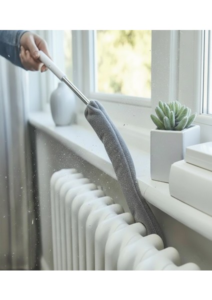 Teleskopik Uzun Saplı Esnek Toz Alma Mopu Petek ve Koltuk Altı Temizleyici Fırça + 1 Adet Yedek Bezli indirimleri