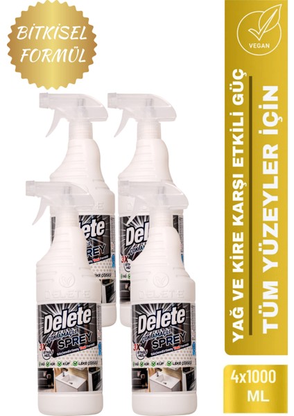 Çok Amaçlı Yağ Kir Leke Çözücü Genel Temizleyici 1 Litre (4'lü Paket)