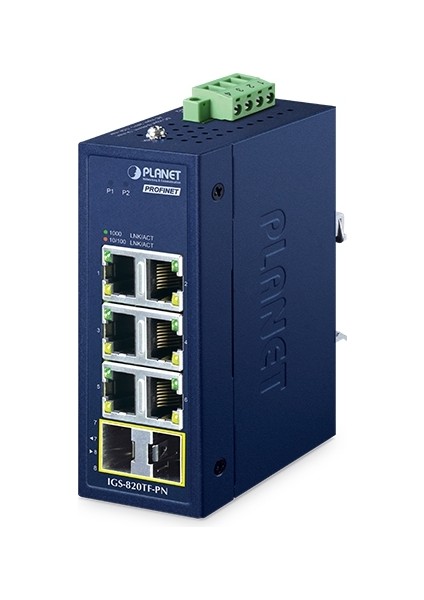 Compact Industrial 6-Port 10/100/1000T + 2-Port 100/1000X Sfp Profınet Switch(-40~75 Degrees C Operating Temperature)