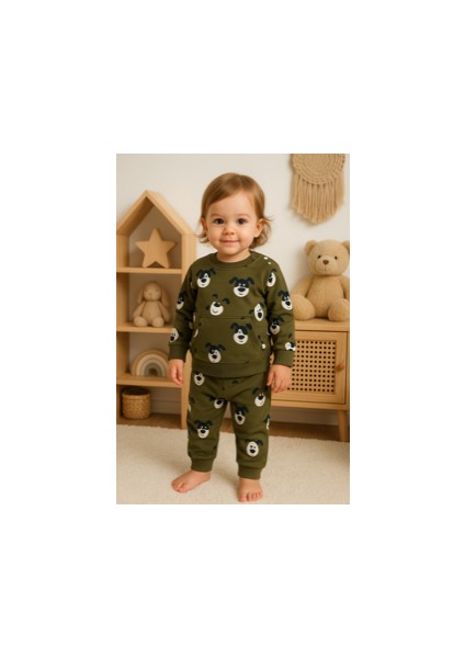 Köpek Baskılı Erkek Bebek Takımı