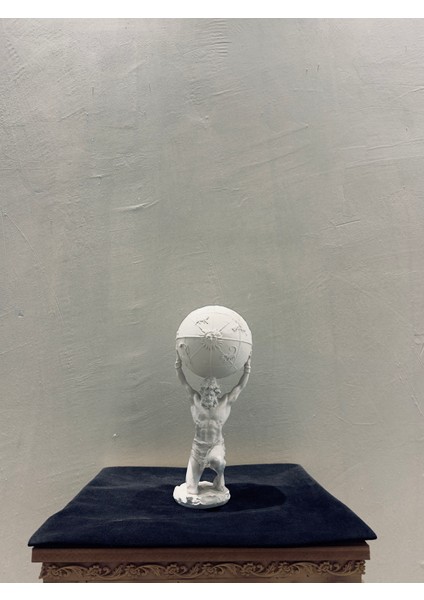 Dekoratif Antik Yunan Atlas Heykeli 33X15X15 cm | Boyanabilir Polyester Biblo | Titan Atlas Figürü | Ev & Ofis Dekorasyonu