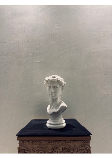 Dekoratif Michelangelo David Büst Heykeli 38X26 cm | Boyanabilir Polyester Biblo | Rönesans Dekor Objesi | Ev & Ofis Dekorasyonu fiyatları