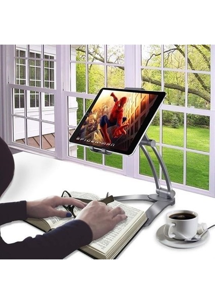 360 Derece Dönebilen Mutfak Masaüstü Telefon Tablet Tutucu Ayarlanabilir Esnek Ayaklı Metal fiyatları