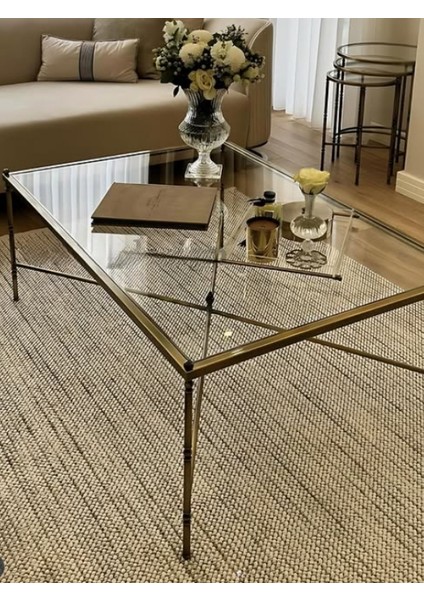 Torna Detaylı Pirinç Eskitme Orta Sehpa fiyatları