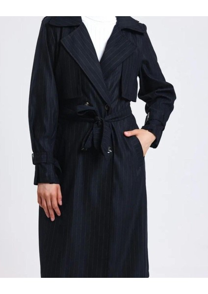 Kadın Ceket Yaka Kol Detaylı Trençkot Siyah fırsatları