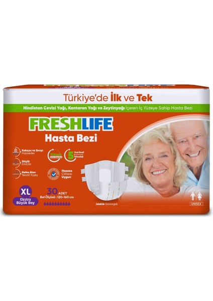 Yetişkin Hasta Bezi Bel Bantlı Xl - Ekstra Large - Extra Large 240 Adet (8pk*30) modelleri