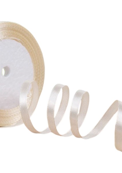 Saten Kurdele 1 cm 10 Metre Ekru
