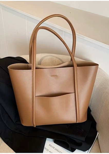 Fre Ön Cepli Mıknatıs Kapaklı Cüzdan Detaylı Kadın El Kol ve Omuz Çantası Vizon