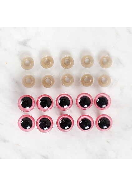 14 mm Pembe 5 Çift Amigurumi Göz