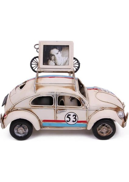 Dekoratif Metal Araba Çerçeveli Vintage Ev Ofis Hediyelik