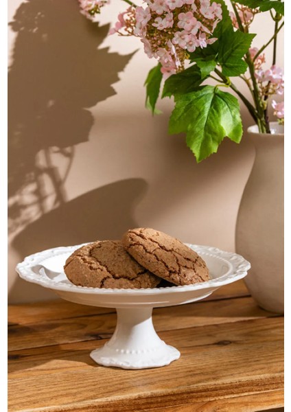 Lcw Home Beyaz Ayaklı Porselen Sunum Tabağı 22 cm