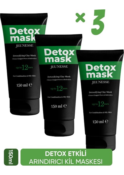 Soyulabilir Arındırıcı Detox Yüz Maskesi 150 ml x 3 Adet