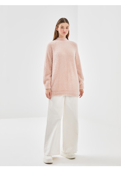 Yeni Sezon Dik Yaka Kadın Pelüş Triko Tunik fiyatları