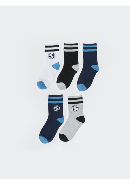 Yeni Sezon Desenli Erkek Çocuk Soket Çorap 5'li
