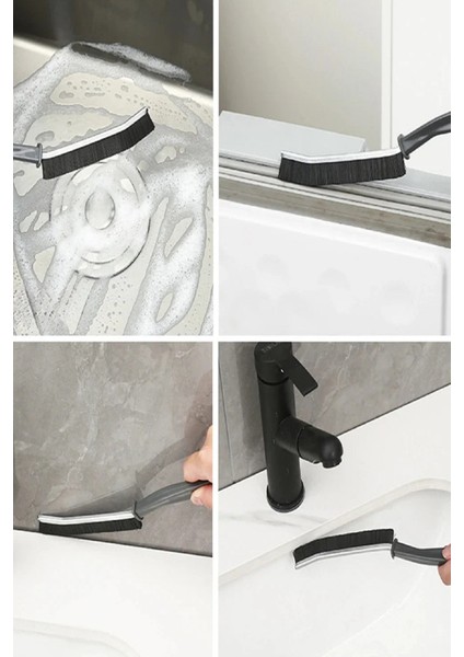 Sünger Hazneli Sıvı Sabunluk Deterjanlık + Detay Ince Kıl Temizlik Fırçası Banyo Mutfak - 2li Set E4 fırsatları