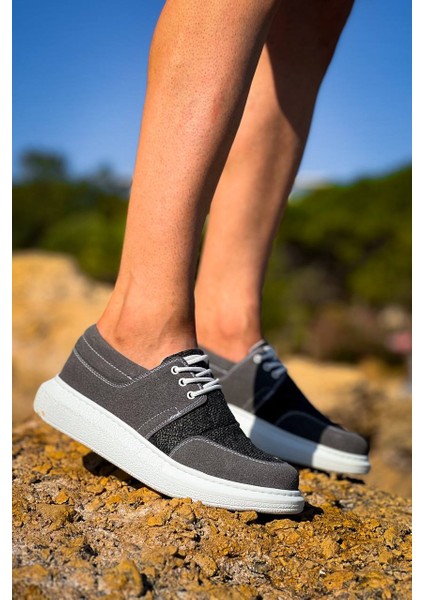 KB-042 Kuback Bağcıklı Gri Günlük Erkek Ayakkabı