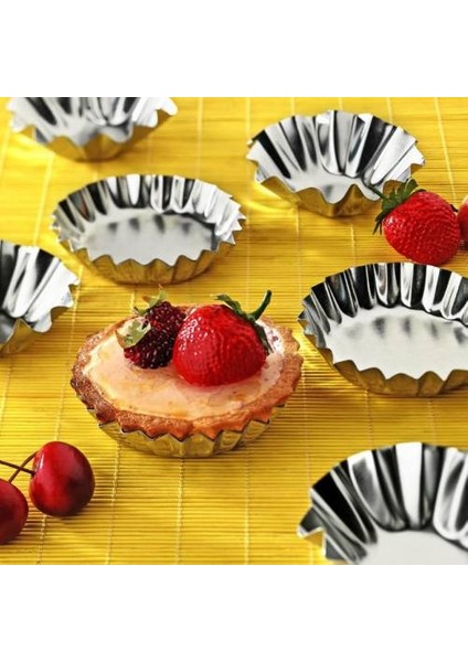 Muffin Kek Kalıbı 12 Bölmeli Metal Yapışmaz + Paslanmaz Çelik Kek Kalıbı 6 Adet - 2li Set V3Y5D6 fırsatları