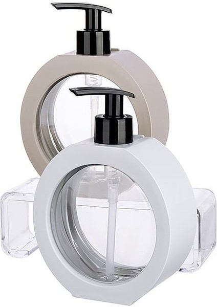 Sünger Hazneli Sıvı Sabunluk + 350 ml Tezgah Üstü Oval Bulaşık Deterjanlık - 2li Set Q4G2B8 indirimleri