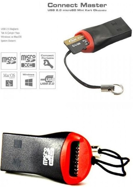 Micro Sd Kart Okuyucu + USB To Type C Dönüştürücü - Klavye Mouse Joystick Bağlama - 2li Set T6D9D7 fiyatları