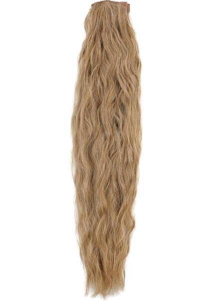 Fiber Sentetik Kabarık Dalgalı 8 Parça Çıt Çıt - Karamel Platin Röfleli indirimleri