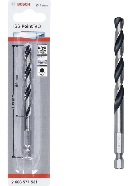 Pointteq Altıgen Şaftlı Hss Matkap Ucu 7 mm modelleri