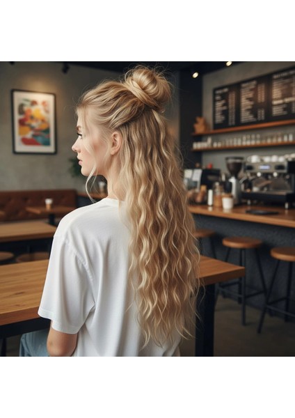 Fiber Sentetik Kabarık Dalgalı 8 Parça Çıt Çıt - Balköpüğü Beyaz Platin Röfleli fırsatları