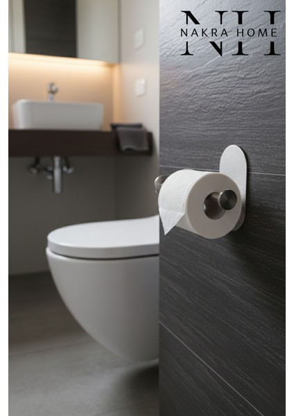 3'lü Paslanmaz Çelik Yapışkanlı Havlu Askılığı ve Tuvalet Kağıtlığı | Delmeden Montaj Neme Dayanıklı indirimleri