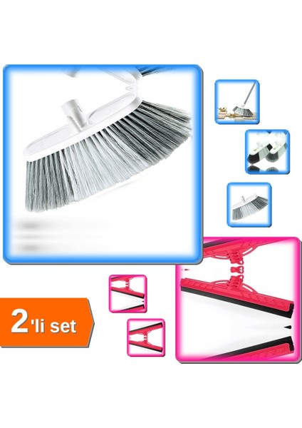 Battal Oto Fırçası 23 cm - Sapsız + Yersil Çekçek 37 cm - Sapsız - 2li Temizlik Set X0Q0B7