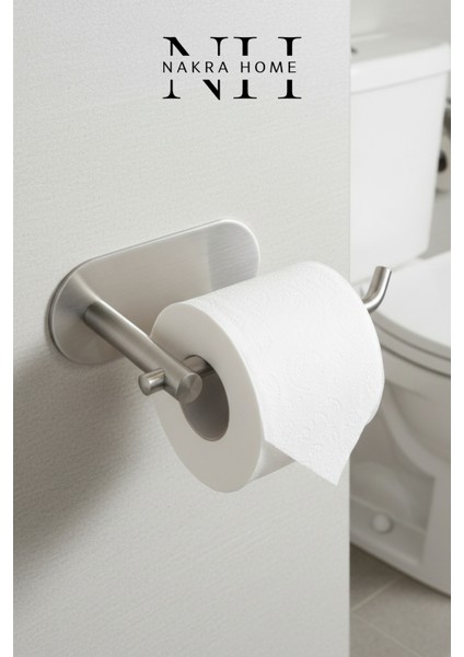 3'lü Paslanmaz Çelik Yapışkanlı Havlu Askılığı ve Tuvalet Kağıtlığı | Delmeden Montaj Neme Dayanıklı modelleri