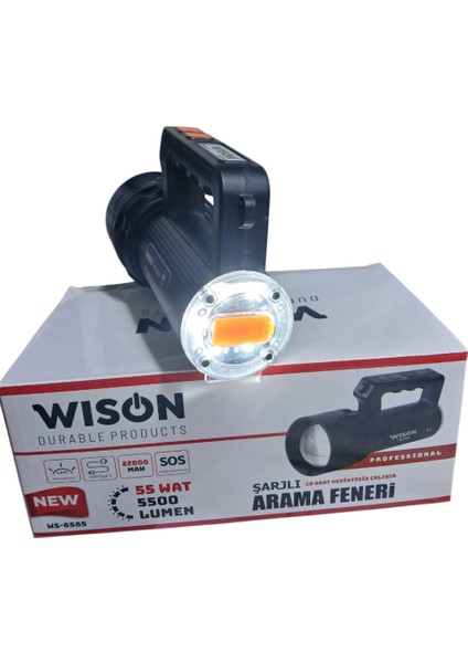 WS-8585 Profesyonel Arama Feneri | 55W – 5500 Lümen – 22.000 Mah – Zoomlu, Arka Işık & Çakar Modlu fırsatları