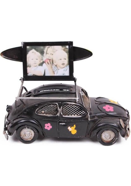 Dekoratif Metal Araba Çerçeveli ve Kumbaralı Vosvos Hediyelik