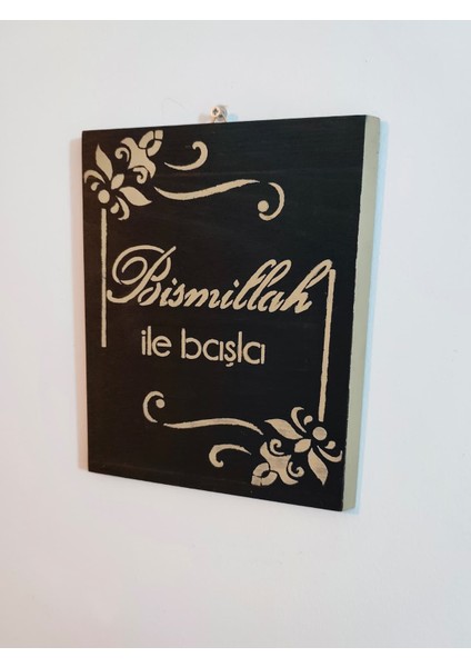 Elaca Ahşap Bohem Eskitme Bismilllah Yazılı Duvar Balkon Mutfak Ev Oda Dekoratif Tablosu fiyatları