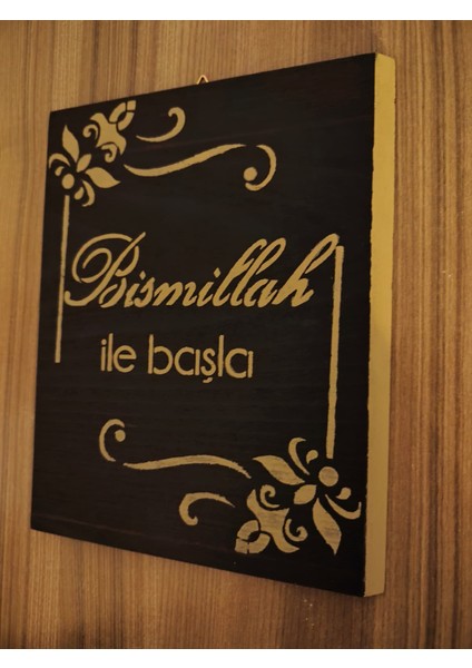 Elaca Ahşap Bohem Eskitme Bismilllah Yazılı Duvar Balkon Mutfak Ev Oda Dekoratif Tablosu modelleri