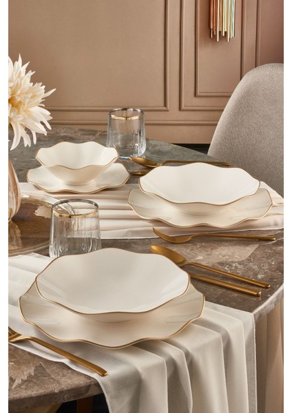 Nesrin 30 Parça Mat Gold Yemek Takımı fiyatları