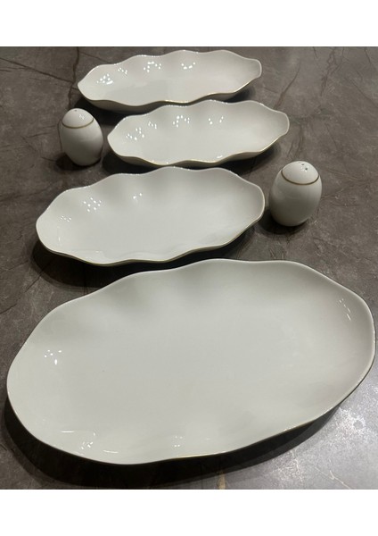 Nesrin 30 Parça Mat Gold Yemek Takımı