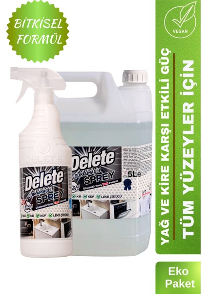 Etkili Çok Amaçlı Temizlik Spreyi Yağ, Kir ve Leke Çözücü Avantajlı Eko Set 5litre ve 1litre 2li Set