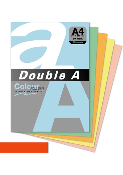 Double A Renkli Kağıt 25 Li A4 80 gr Safran