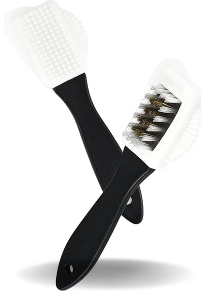 Üç Taraflı Taşınabilir Süet Bot Ayakkabı Temizleme Fırçası + Tırnak ve Yaka Fırçası - 2li Set X9A6N0 modelleri