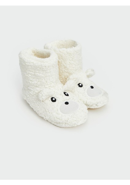 Yeni Sezon Ayıcık Figürlü Pelüş Kadın Ev Botu