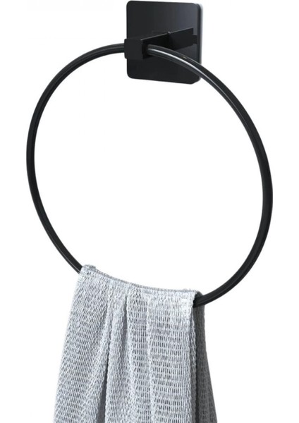 Kendiliğinden Yapışkanlı Siyah Paslanmaz Metal Yuvarlak Havluluk modelleri