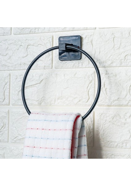 Kendiliğinden Yapışkanlı Siyah Paslanmaz Metal Yuvarlak Havluluk fırsatları